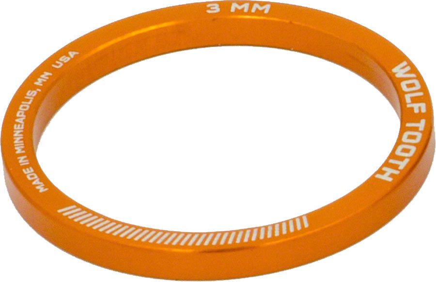 Wolf Tooth Headset Spacer 5 Pack 3mm Orange