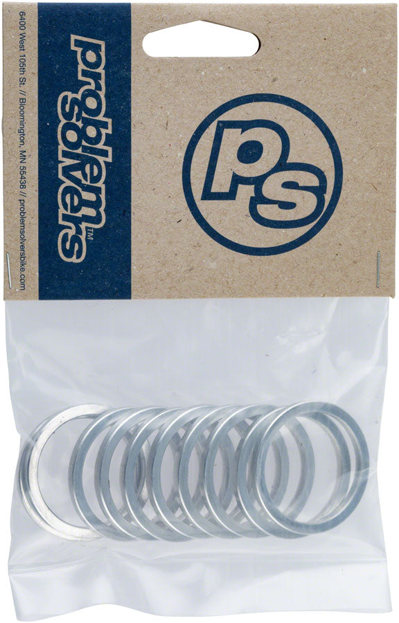 Problem Solvers Headset Stack Spacer - 28.6 3mm Aluminum Silver Bag of 10