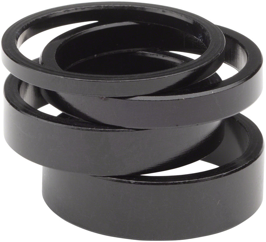 Wheels Manufacturing Aluminum Headset Spacer - 1-1/8" Assorted 4pcs Black
