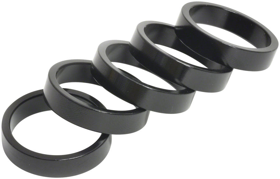 Wheels Manufacturing Aluminum Headset Spacer - 1-1/8" 7.5mm Black 5-pack