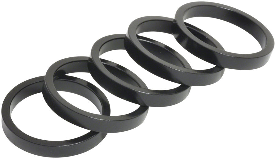 Wheels Manufacturing Aluminum Headset Spacer - 1-1/8" 5mm Black 5-pack
