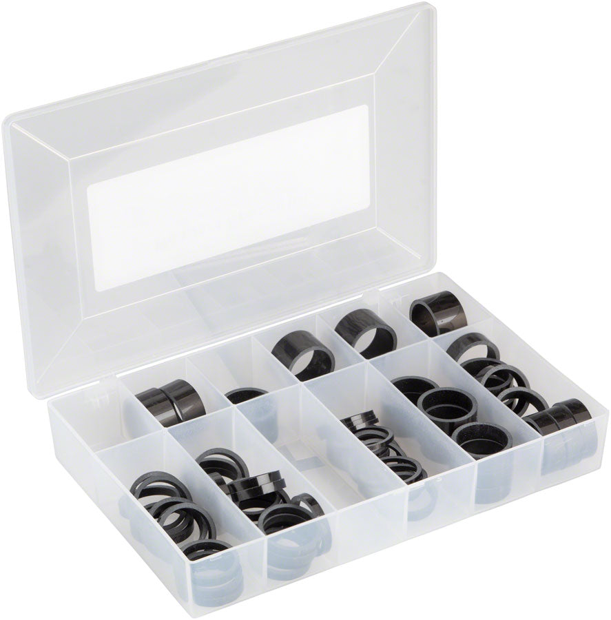 Wheels Manufacturing Carbon Headset Spacer Kit - 1-1/8" Assorted 62pcs Gloss