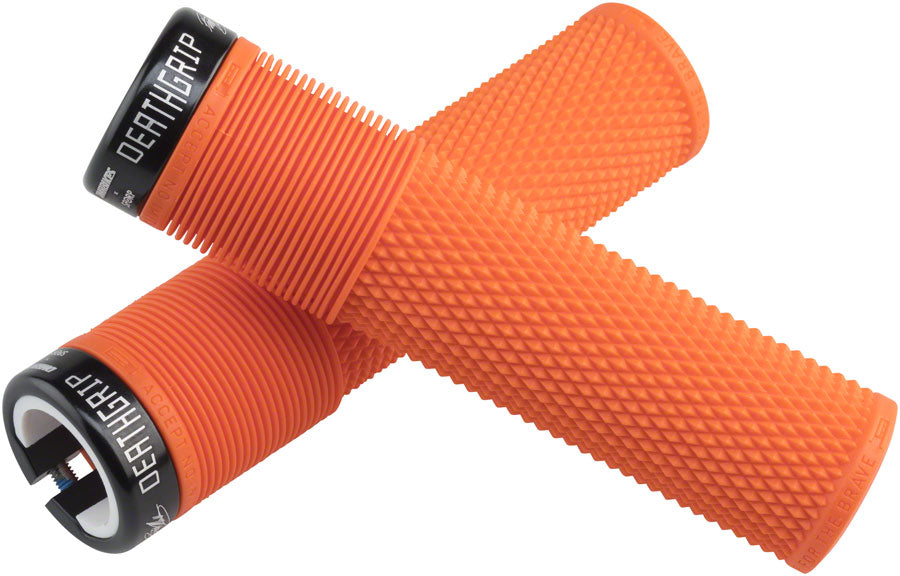 DMR DeathGrip Flangeless Grips - Thick Lock-On Orange