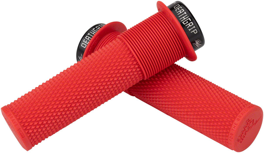 DMR DeathGrip Flanged Grips - Thick Lock-On Red