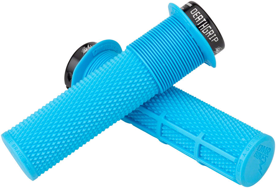 DMR DeathGrip Flanged Grips - Thick Lock-On Blue