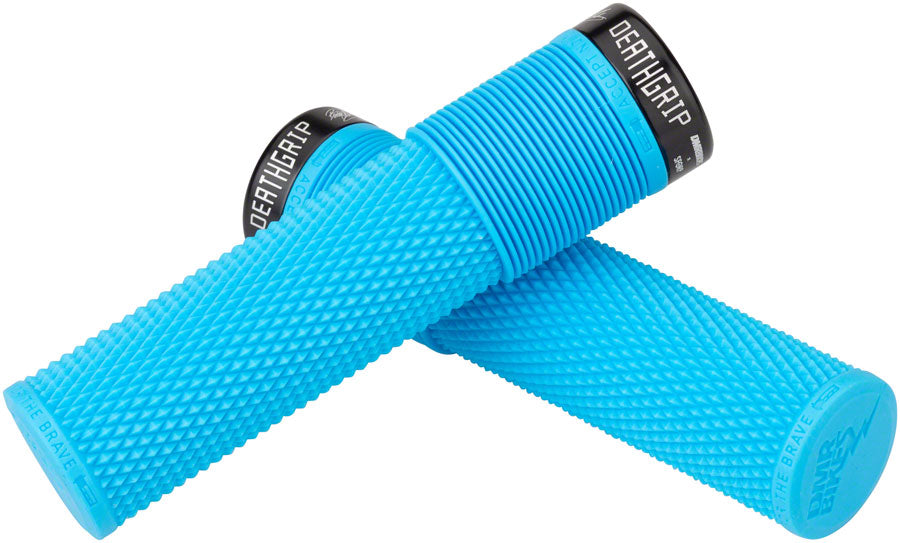 DMR DeathGrip Flangeless Grips - Thick Lock-On Blue