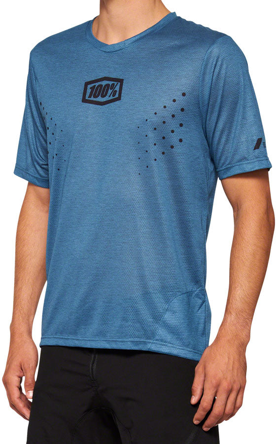 100% Airmatic Mesh Jersey - Slate Blue Short Sleeve X-Large