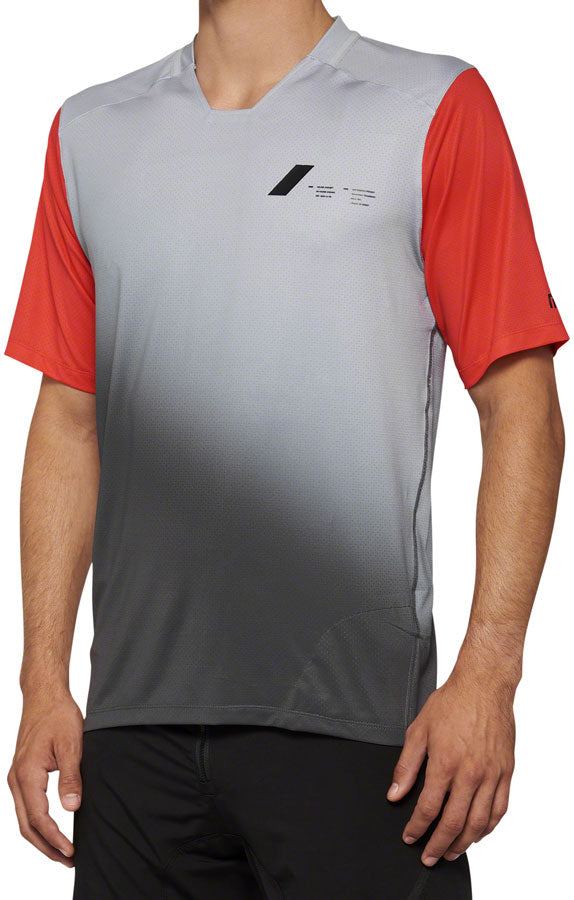 100% Celium Jersey - Gray/Red Short Sleeve Mens X-Large