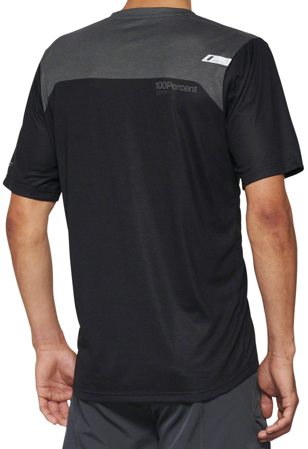 100% Airmatic Jersey - Black/Charcoal Short Sleeve Mens Large