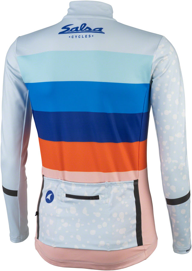 Salsa Arctica Mens Long Sleeve Jersey - Light Blue w/Stripes Small