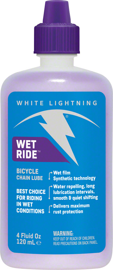 White Lightning Wet Ride Bike Chain Lube - 4oz Drip
