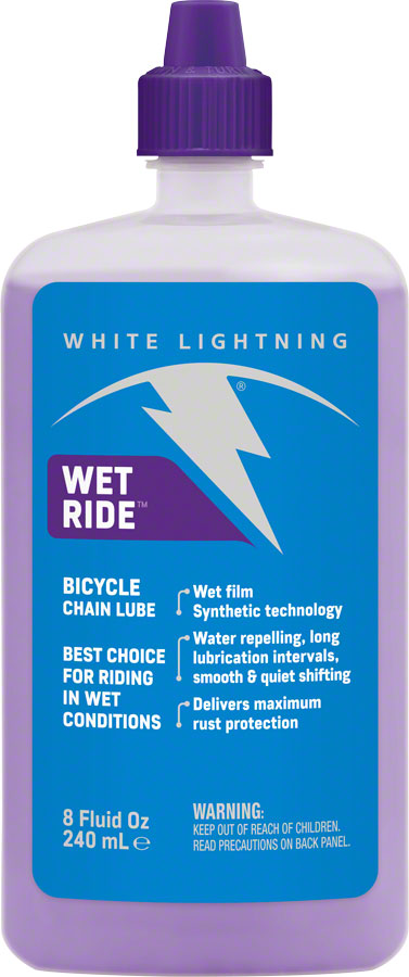 White Lightning Wet Ride Bike Chain Lube - 8oz Drip