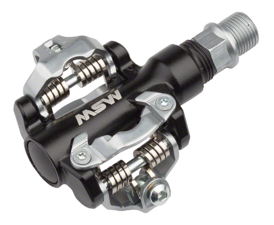MSW MP-100 Pedals - Dual Sided Clipless Aluminum 9/16" Black/Silver