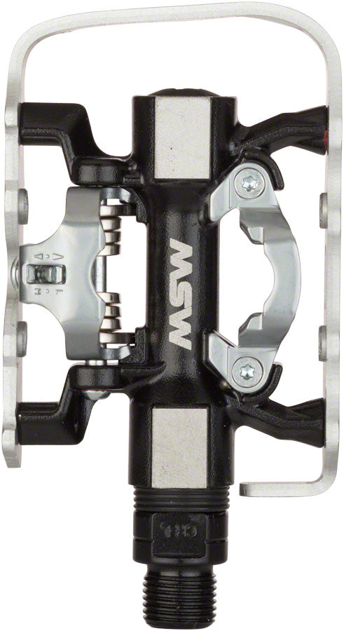 MSW CP-200 Pedals - Single Side Clipless Platform  Aluminum  9/16" BLK/Silver