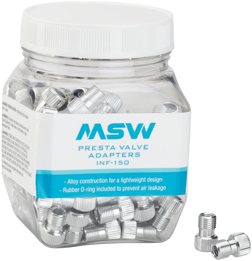 MSW Presta Valve to Schrader Valve Adapter Jar of 150