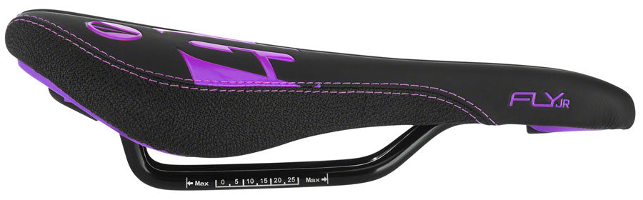 SDG Fly Jr Saddle Steel Rails - Blk/Purple