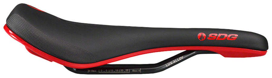 SDG Bel-Air V3 MAX Saddle - Lux-Alloy Black/Red Sonic Welded Sides