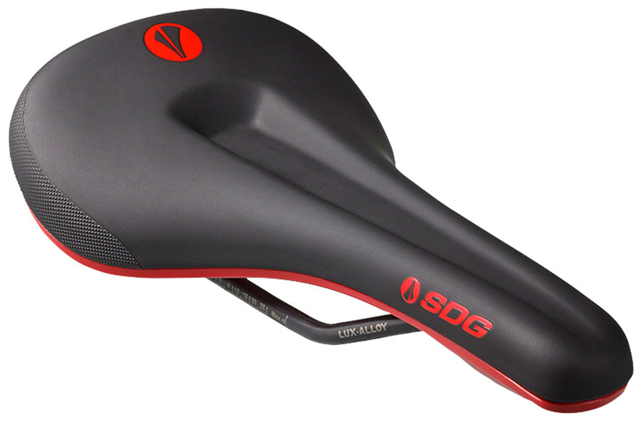 SDG Bel-Air V3 MAX Saddle - Lux-Alloy Black/Red Sonic Welded Sides