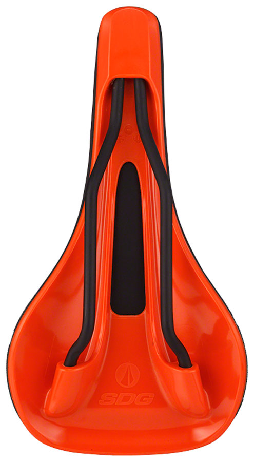 SDG Bel-Air V3 MAX Saddle - Lux-Alloy Black/Orange Sonic Welded Sides