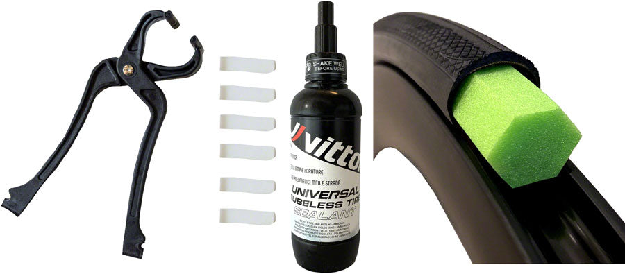 Vittoria Air-Liner Tubeless Road Kit - 2 Inserts Tire Sealant Pliers Clips Medium 28mm