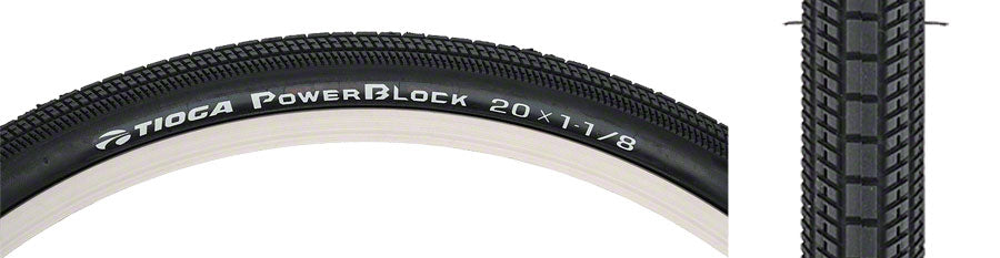 Tioga Powerblock S-Spec Tire - 20 x 1 1/8 Clincher Folding Black 120tpi