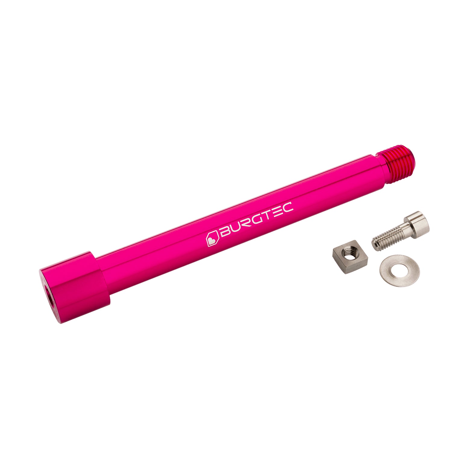 Burgtec Fox Fork 2021+ Axle 15x110mm - Toxic Barbie Pink