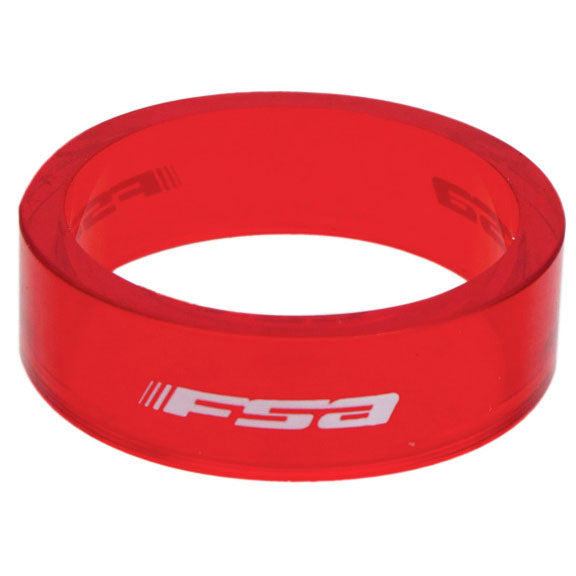 FSA PolyCarb Headset Spacer 1-1/8"x10mm  Red 10/Count