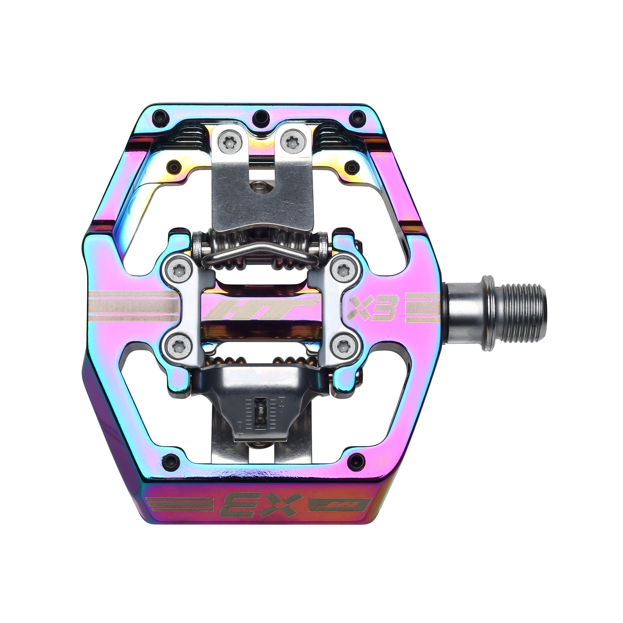 HT Pedals X3 Clipless Platform Pedals CrMo - Oil Slick