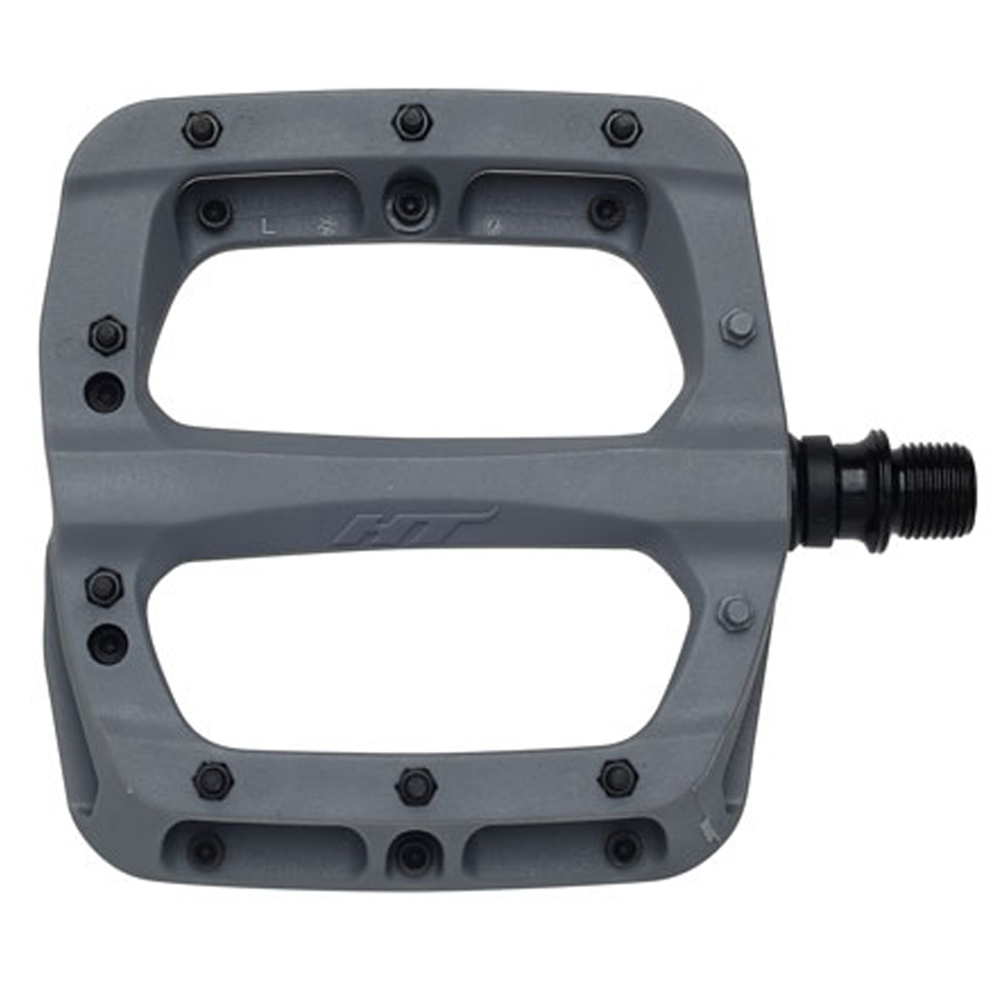 HT Components PA03A Nano P Platform Pedals Body: Nylon Spindle: Cr-Mo 9/16 Grey